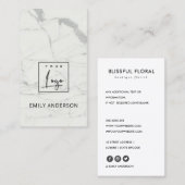 CARTE DE VISITE AJOUTER VOTRE LOGO MINIMAL MARBRE TEXTURE PROFESSI (Devant / Derrière)