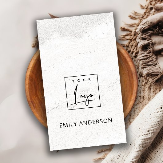 CARTE DE VISITE AJOUTER VOTRE LOGO MINIMAL STONE TEXTURE PROFESSIO