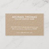 Carte De Visite Ajouter votre logo Moderne Blanc et Kraft (Dos)