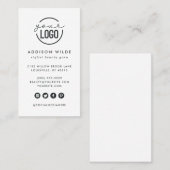 Carte De Visite Ajouter Votre Logo Moderne Minimal Vertical Simple (Devant / Derrière)