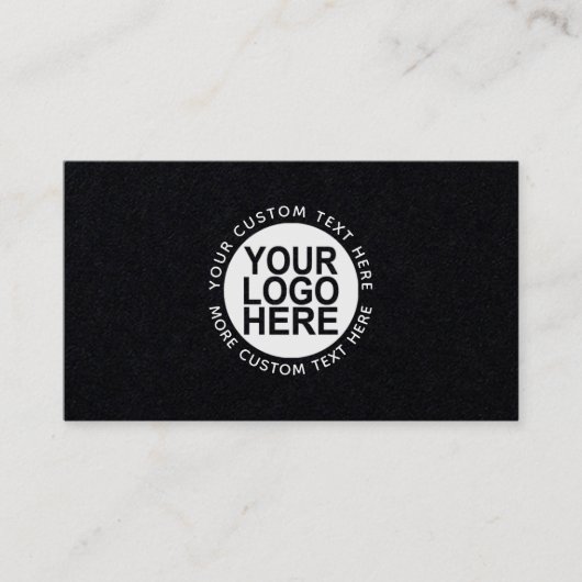 Carte De Visite Ajouter votre logo moderne noir et blanc (Devant)