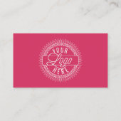 Carte De Visite Ajouter votre logo | Noir moderne, blanc et Fuchsi (Dos)