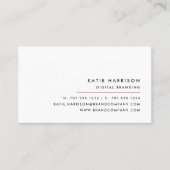 Carte De Visite Ajouter votre logo | Noir moderne, blanc et Fuchsi (Devant)