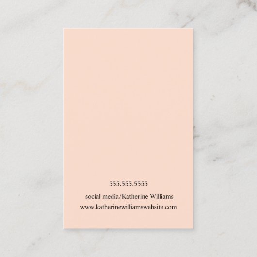 Carte De Visite Ajouter votre logo Peach Boarder Earring Display (Dos)