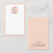 Carte De Visite Ajouter votre logo Peach Boarder Earring Display (Devant / Derrière)