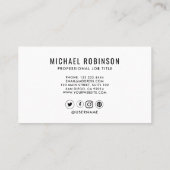 Carte De Visite Ajouter votre logo personnalisé professionnel (Dos)