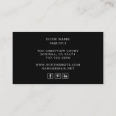 Carte De Visite Ajouter votre logo personnalisé Professionnel Blac (Dos)