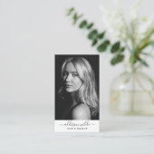 Carte De Visite Ajouter Votre Logo Photo Verticale Minimale Modern (Debout devant)