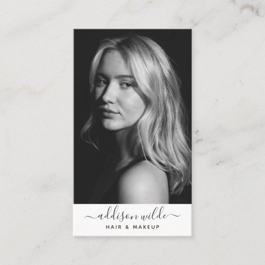 Carte De Visite Ajouter Votre Logo Photo Verticale Minimale Modern (Devant)