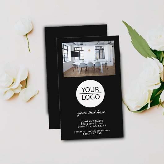 Carte De Visite Ajouter votre logo Promotion du texte personnalisé