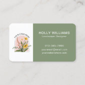 Carte De Visite Ajouter votre logo QR Code Botanique simple (Devant)