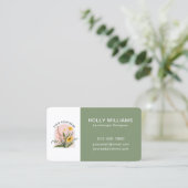 Carte De Visite Ajouter votre logo QR Code Botanique simple (Debout devant)