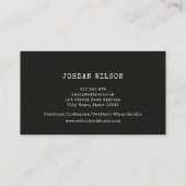 Carte De Visite Ajouter Votre Logo Rustique Kraft Typewriter Dark  (Dos)