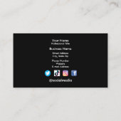 Carte De Visite Ajouter votre logo Simple Professional Black (Dos)