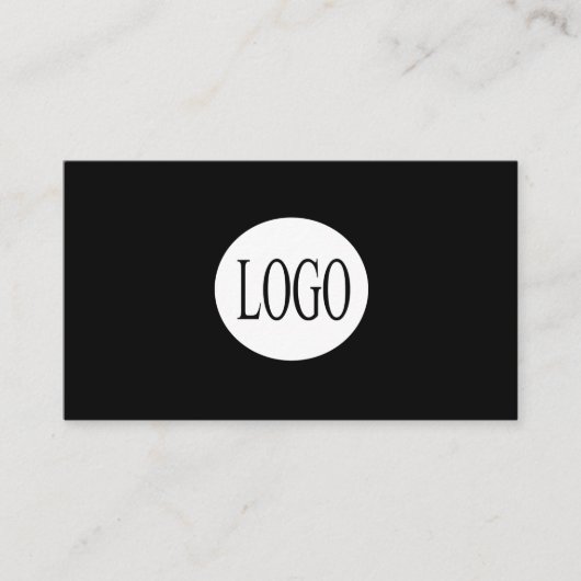 Carte De Visite Ajouter votre logo Simple Professional Black (Devant)