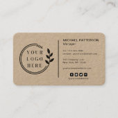 Carte De Visite Ajouter votre logo Social Media QR Code Entreprise (Devant)