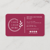 Carte De Visite Ajouter votre logo Social Media QR Code Entreprise (Devant)