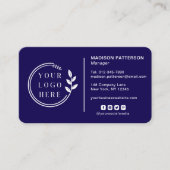 Carte De Visite Ajouter votre logo Social Media QR Code Entreprise (Devant)