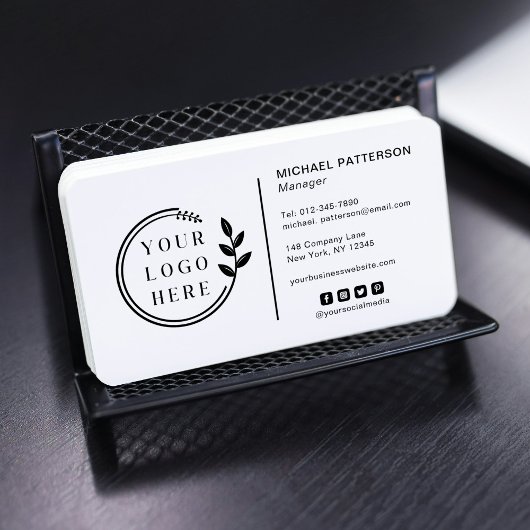 Carte De Visite Ajouter votre logo Social Media QR Code Entreprise