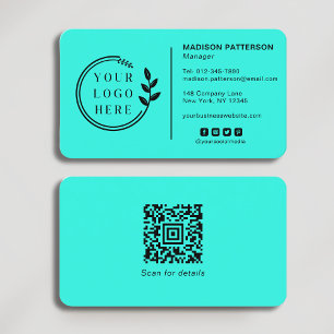 Carte De Visite Ajouter votre logo Social Media QR Code Entreprise