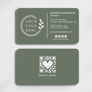 Carte De Visite Ajouter votre logo Social Media QR Code Entreprise