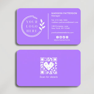 Carte De Visite Ajouter votre logo Social Media QR Code Entreprise
