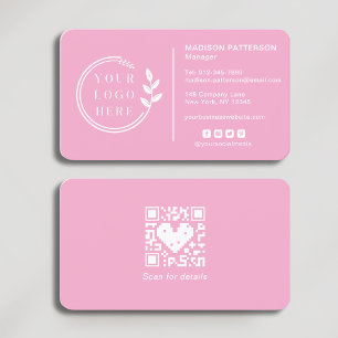Carte De Visite Ajouter votre logo Social Media QR Code Entreprise