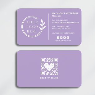Carte De Visite Ajouter votre logo Social Media QR Code Entreprise