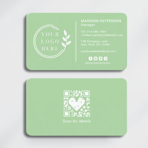 Carte De Visite Ajouter votre logo Social Media QR Code Entreprise