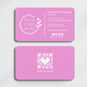 Carte De Visite Ajouter votre logo Social Media QR Code Entreprise