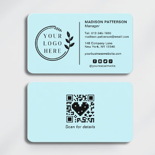 Carte De Visite Ajouter votre logo Social Media QR Code Entreprise
