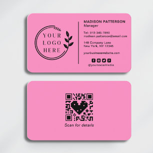 Carte De Visite Ajouter votre logo Social Media QR Code Entreprise