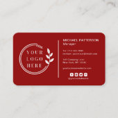 Carte De Visite Ajouter votre logo Social Media QR Code Entreprise (Devant)