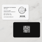 Carte De Visite Ajouter votre logo Social Media QR Code Entreprise (Devant / Derrière)