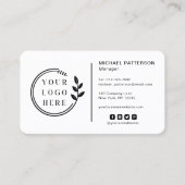 Carte De Visite Ajouter votre logo Social Media QR Code Entreprise (Devant)