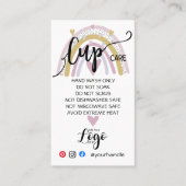 Carte De Visite AJOUTER VOTRE LOGO Tasse CARE vinyle affaires arc- (Devant)