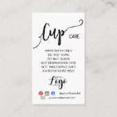 Carte De Visite AJOUTER VOTRE LOGO Tasse CARE vinyle affaires simp (Devant)