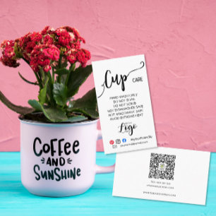 Carte De Visite AJOUTER VOTRE LOGO Tasse CARE vinyle affaires simp