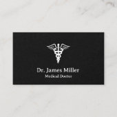 Carte De Visite Ajouter Votre Nom Médicale Caduceus Symbole noir b (Devant)