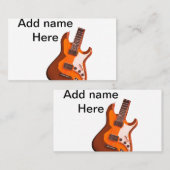 Carte De Visite Ajouter votre nom texte brun acoustique guitare éd (Devant / Derrière)