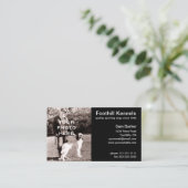 Carte De Visite Ajouter votre photo Simple noir avec du texte blan (Debout devant)