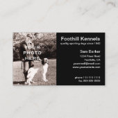 Carte De Visite Ajouter votre photo Simple noir avec du texte blan (Devant)