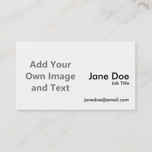 Carte De Visite Ajouter Votre Propre Image Et Votre Propre Texte (Devant)
