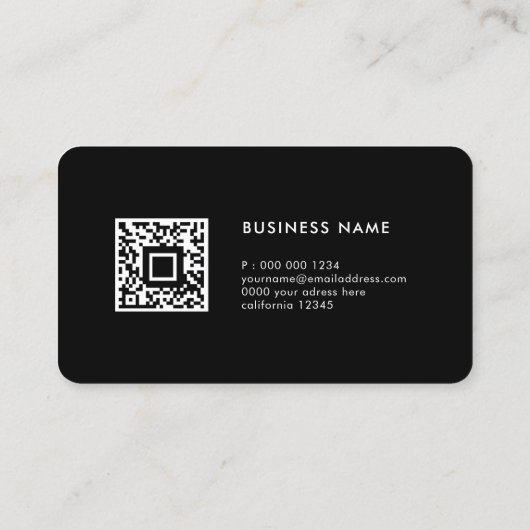 Carte De Visite Ajouter votre propre image QR Code & Logo Modern B (Dos)