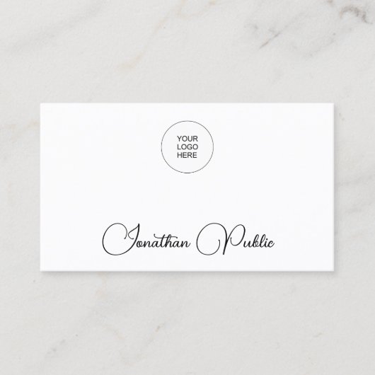 Carte De Visite Ajouter votre propre logo de société ici Modèle (Devant)