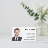 Carte De Visite Ajouter votre propre photo moderne professionnel (Debout devant)
