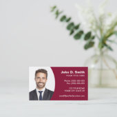 Carte De Visite Ajouter votre propre photo moderne professionnel b (Debout devant)