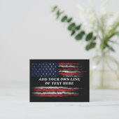 Carte De Visite Ajouter votre propre texte sur grunge American fla (Debout devant)