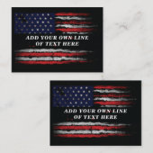 Carte De Visite Ajouter votre propre texte sur grunge American fla (Devant / Derrière)
