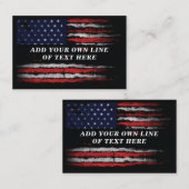 Carte De Visite Ajouter votre propre texte sur grunge American fla (Devant / Derrière)